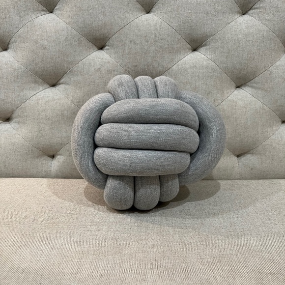 Small Heather Gray Handmade Knot Pillow - Picture 2 of 10